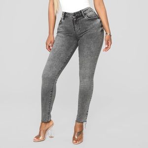Fashion Nova take me all the way charcoal jeans